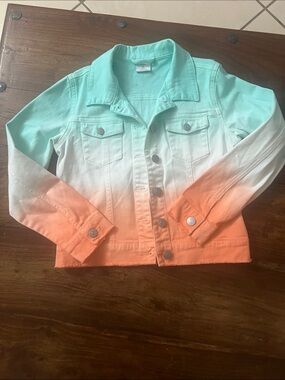 Boboli  girls Jean Jacket - Mint, White & Coral